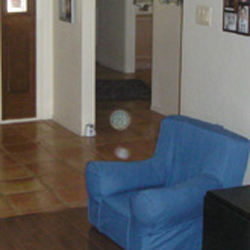 picture of orb reflecting light off floor